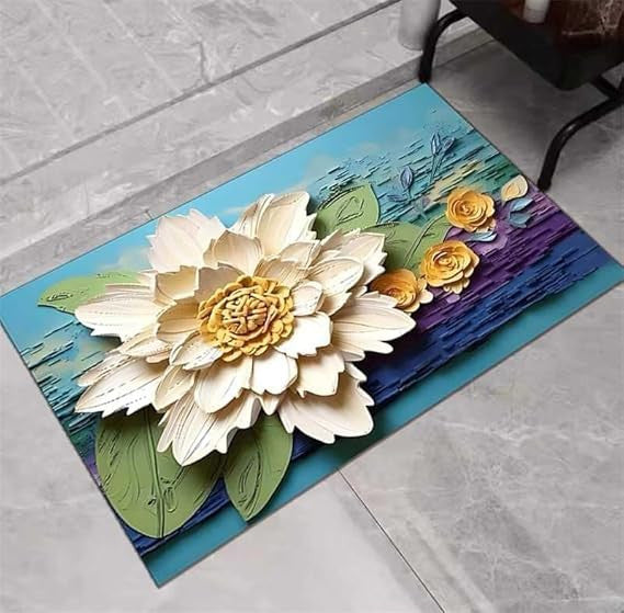 5D Ultra Soft Bathroom Door Mat - Non-Slip, Absorbent, Durable
