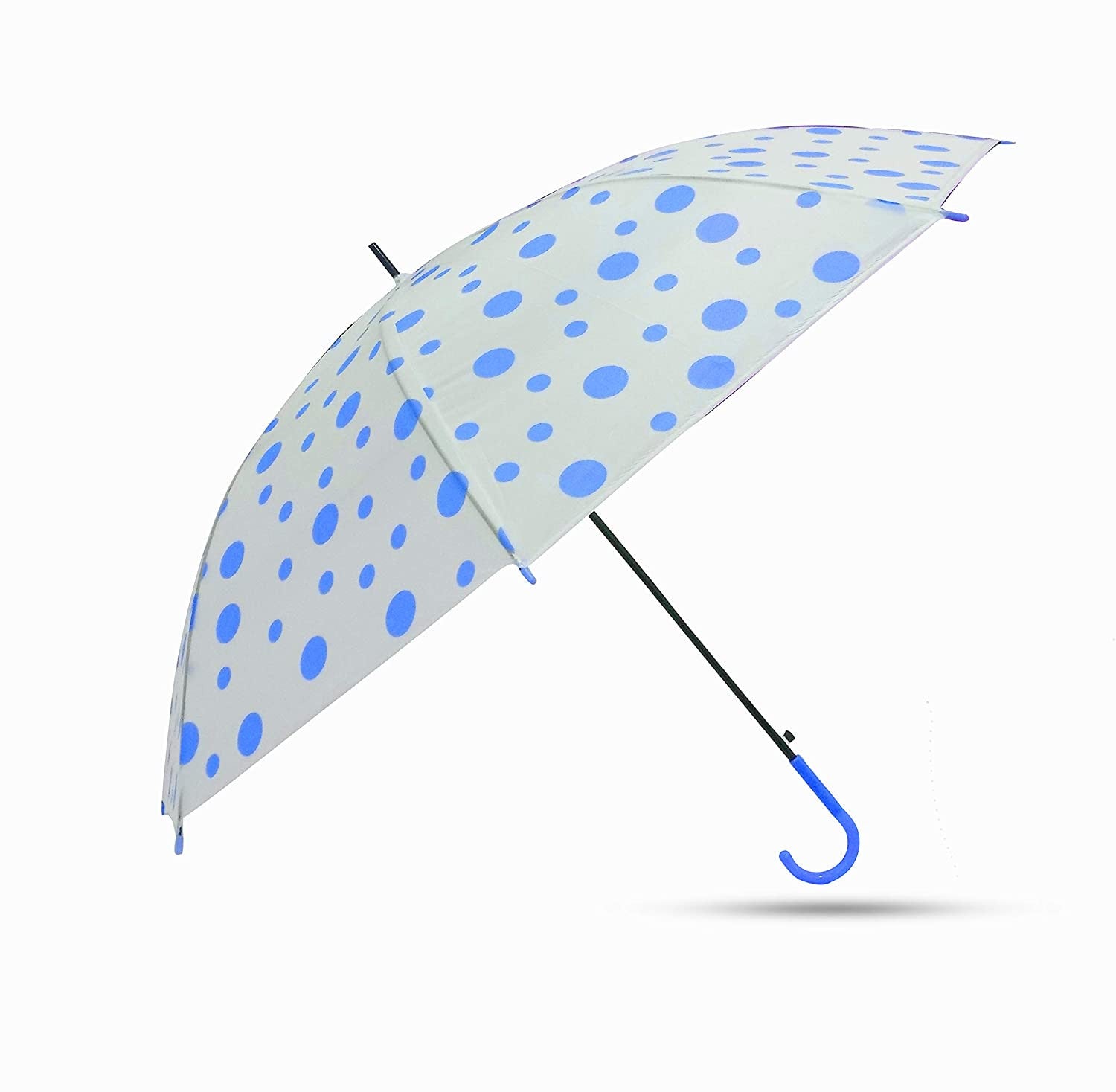 Blue Dot Transparent Folding Umbrella for Kids & Adults
