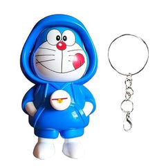 Doraemon Face Changing Keychain - Blue Cartoon Character Accessory