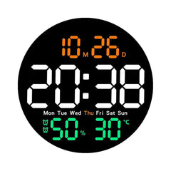 Large 10-Inch Dual Color Digital Wall Clock with Remote & Brightness