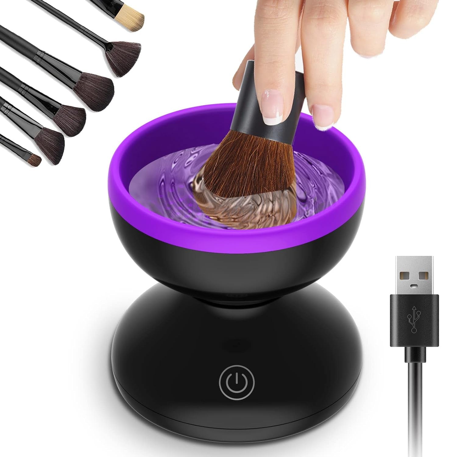 Electric Makeup Brush Cleaner - Fast & Easy Cosmetic Brush Cleaning Machine