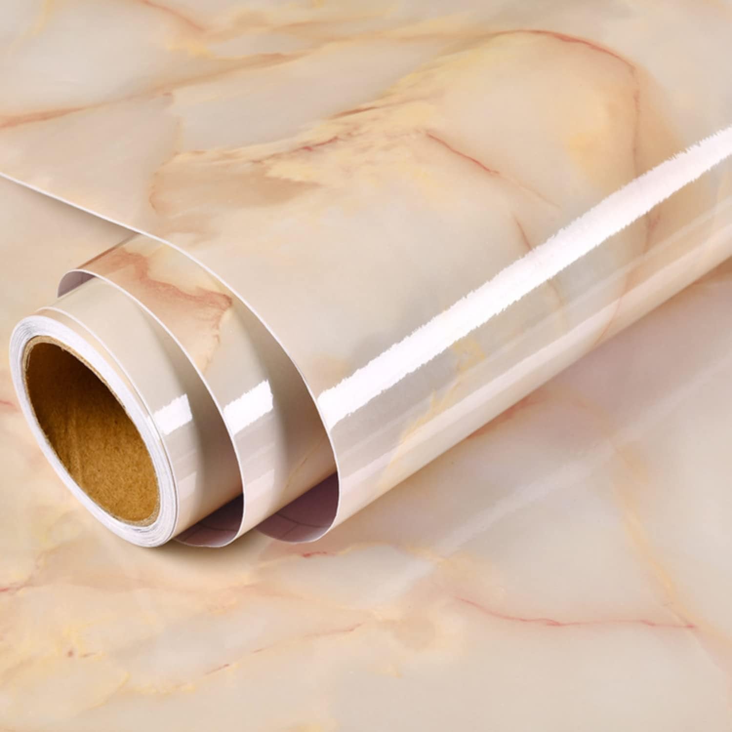 Elegant Orange Marble Foil Wallpaper for Stylish Interiors