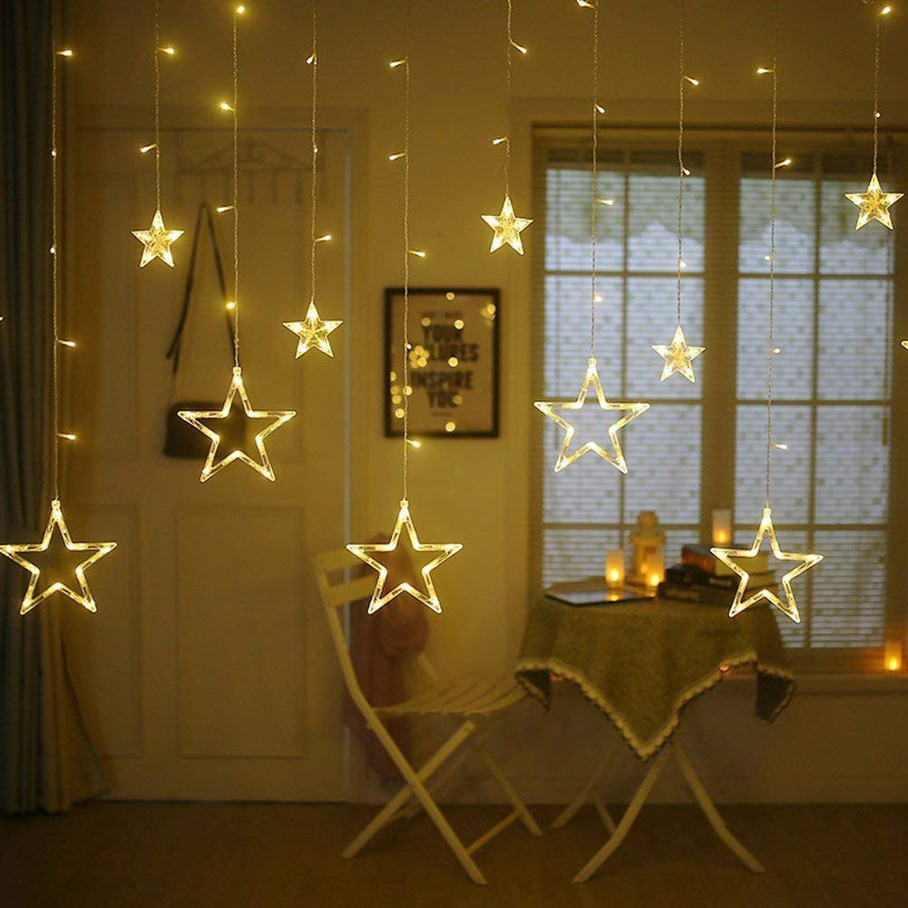 Star Light 10-Star Curtain String Lights with 8 Modes for Festive Decor
