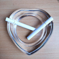 Heart-Shaped Glass Ash Tray for Home & Office Smoking