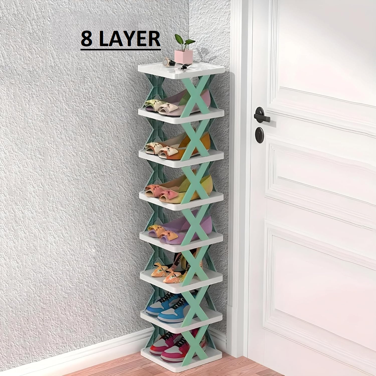 8-Layer Adjustable Shoe Rack Stand for Organized Storage