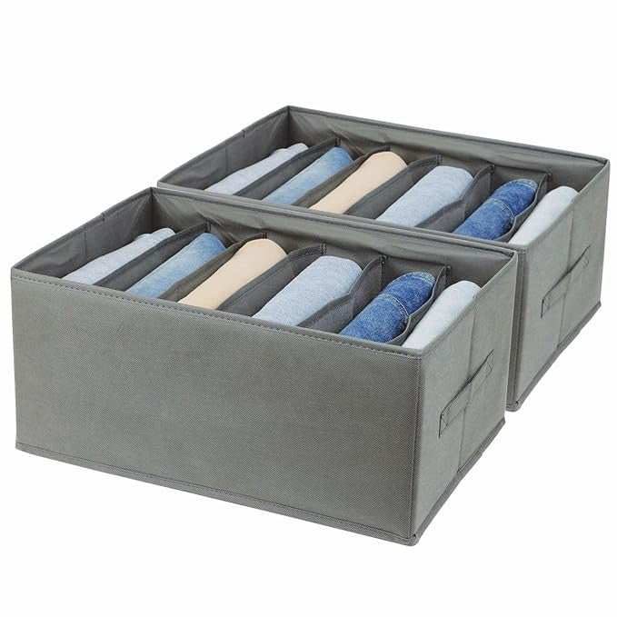 6-Compartment Wardrobe Clothes Organizer Storage Box