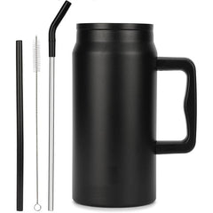 1500ml Insulated Stainless Steel Mug with Handle and Straw