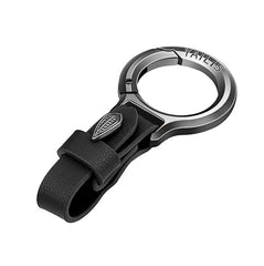 Vegan Leather Leaf Keychain with Belt Loop for Keys and Car