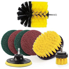 8 Pcs Power Drill Scrub Pads & Brush Set for Deep Cleaning