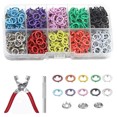 Colorful Grommet Tool Kit with Box and Clips