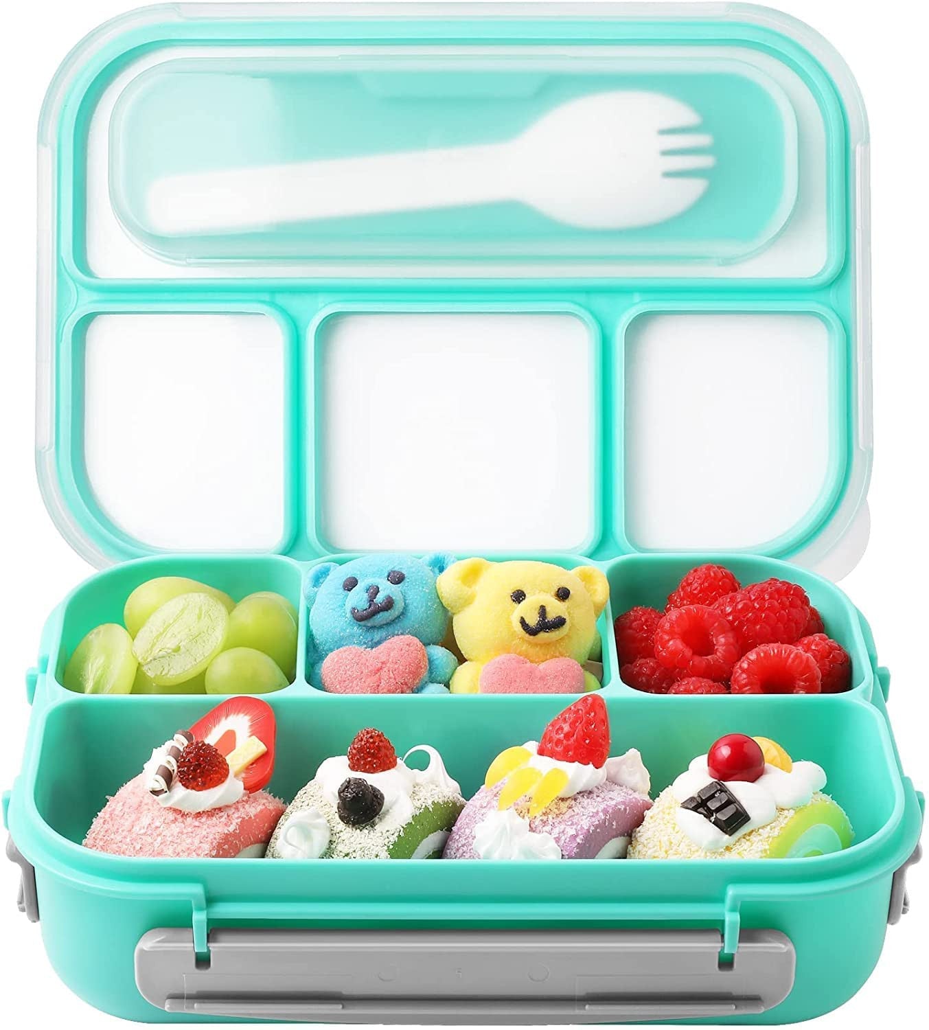 Leakproof 4-Compartment Square Lunch Box for Kids & Adults, Reusable
