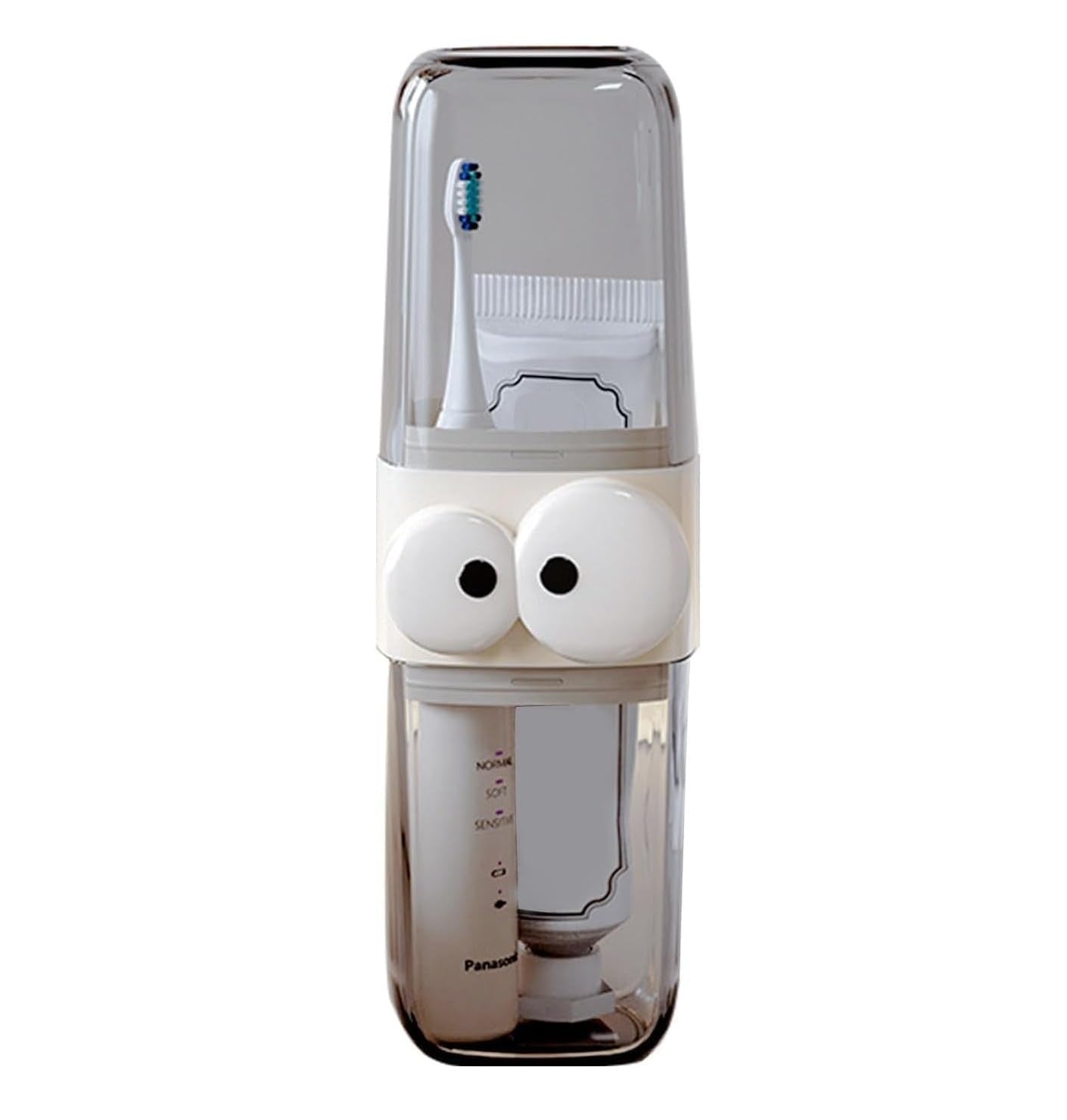 Cute Clear Travel Toothbrush Holder with Googly Eyes