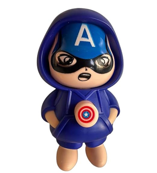 Captain America Face Changing Keychain - Cartoon Character Accessory