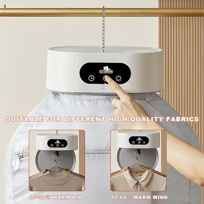 Portable Electric Laundry Dryer with Timer, Foldable & Compact