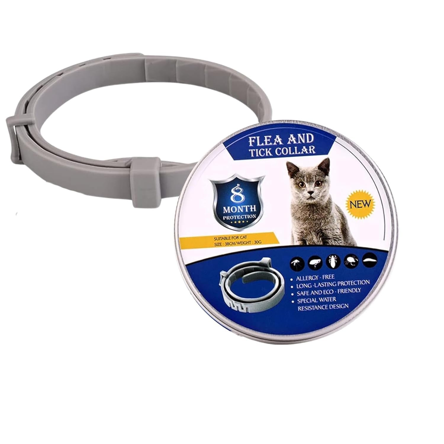 Dog Collar with Flea and Tick Protection - Pet Neck Chain