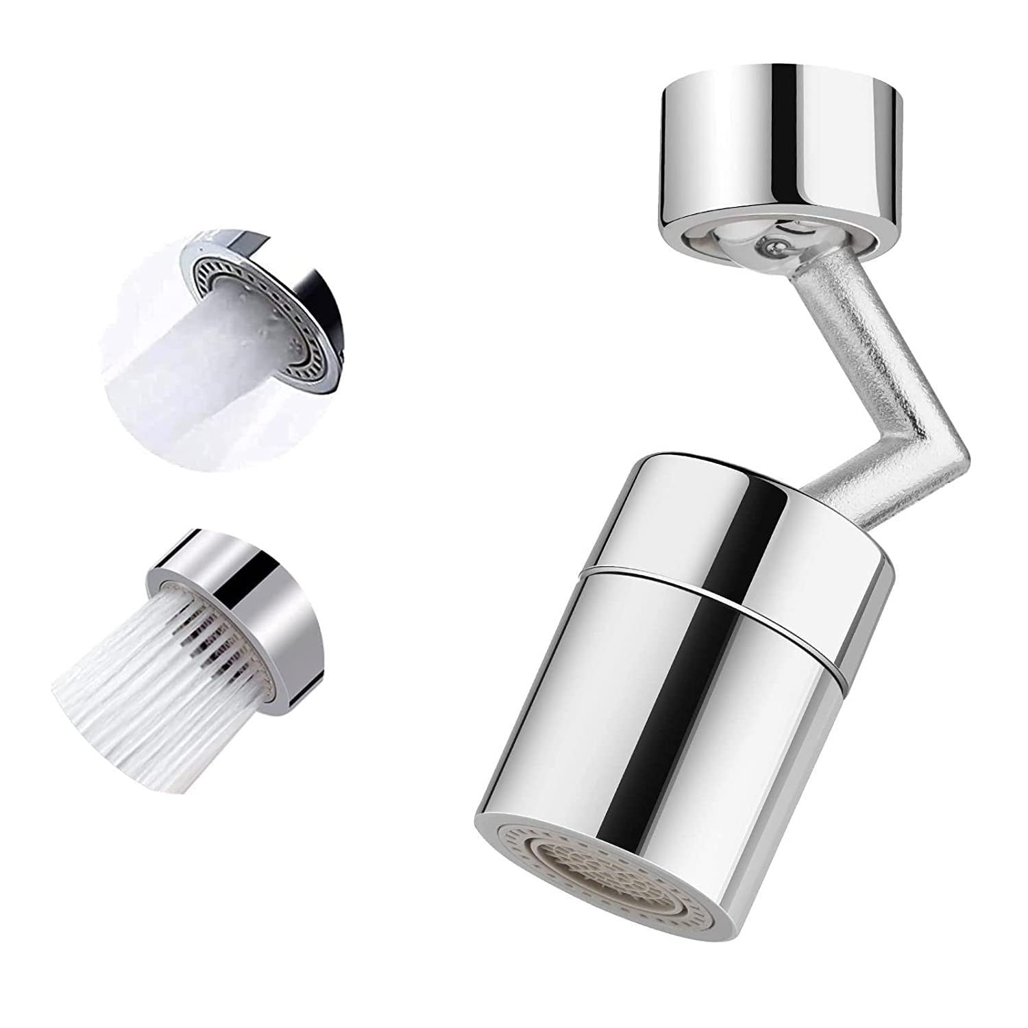 720° Rotating Faucet with Splash Filter and Dual Mode Water Flow