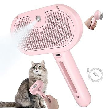 New Pet Grooming Brush for Dogs & Cats - Steam Comb & Dog Brush