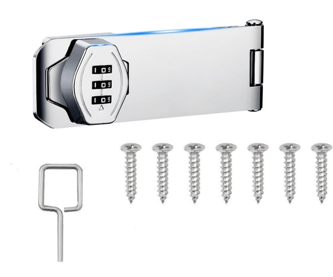 3-Digit Keyless Cabinet Lock with Password & Safety Buckle