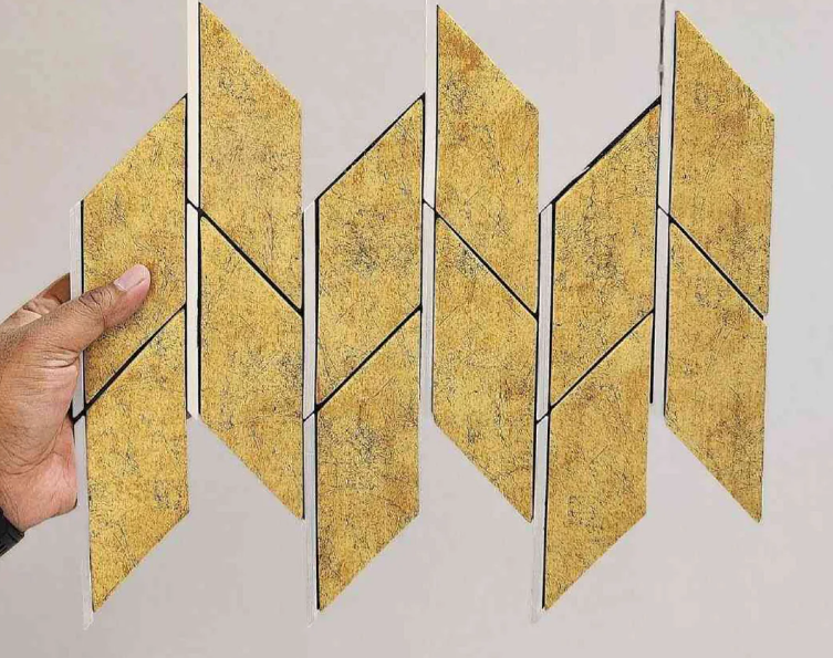 Rectangular Metal Tiles 3D Wall Paper - Self-Adhesive Backsplash for Modern Renovation