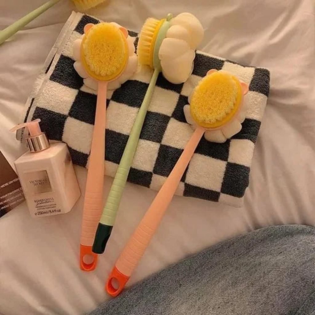 2-in-1 Bath Brush & Loofah Back Scrubber for Exfoliating & Cleansing