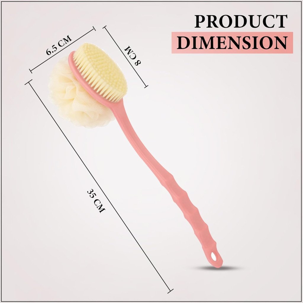 2-in-1 Bath Brush & Loofah Back Scrubber for Exfoliating & Cleansing