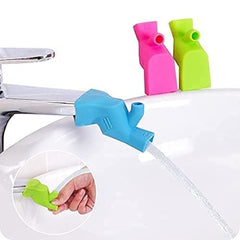 2-in-1 Silicone Faucet Extender for Kids & Bathroom Sink Water Saving Tap Extension