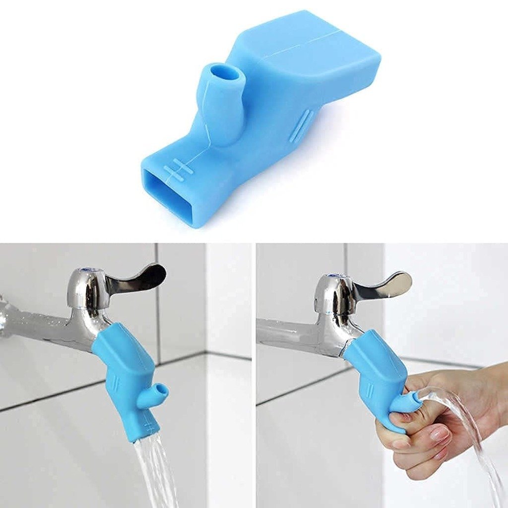 2-in-1 Silicone Faucet Extender for Kids & Bathroom Sink Water Saving Tap Extension