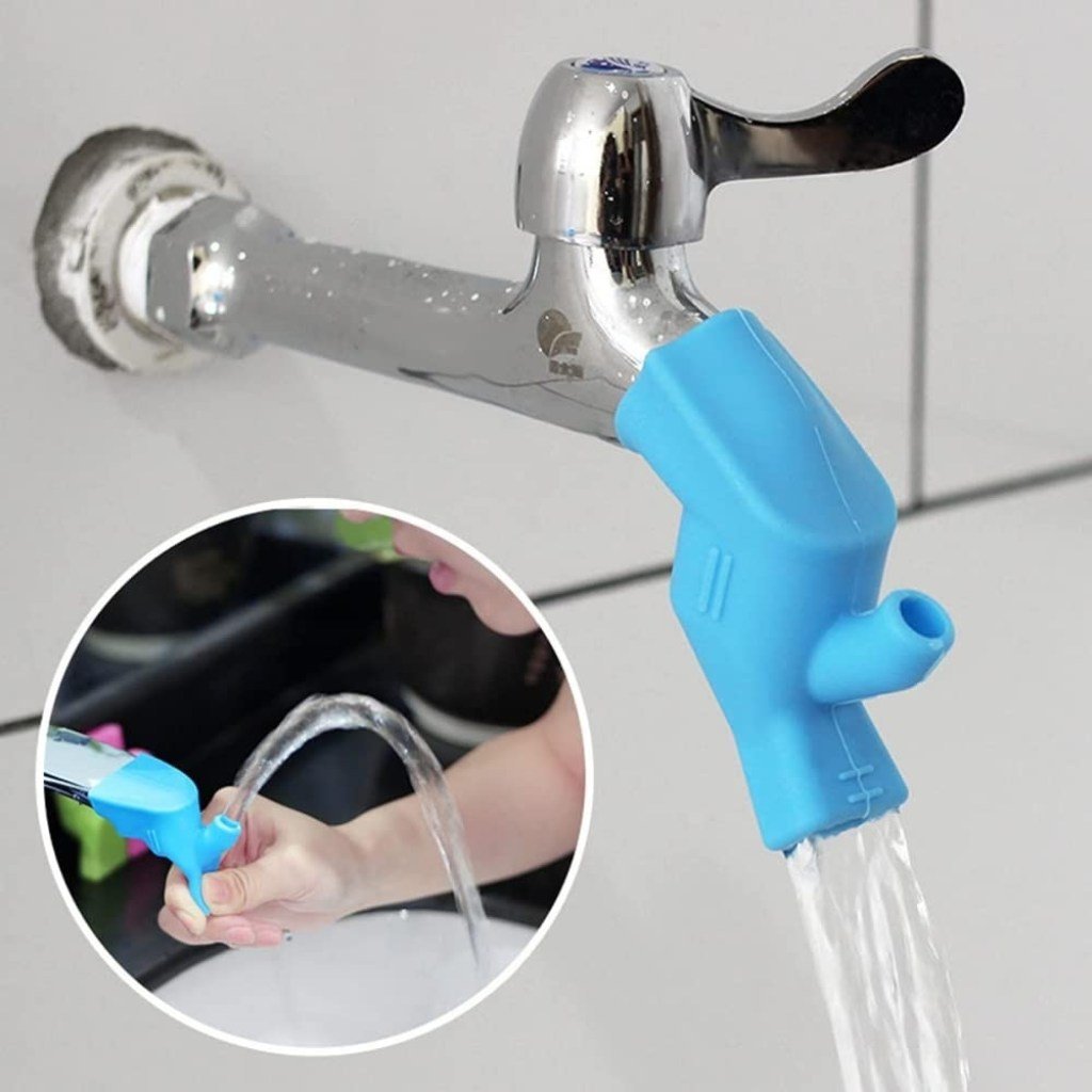 2-in-1 Silicone Faucet Extender for Kids & Bathroom Sink Water Saving Tap Extension