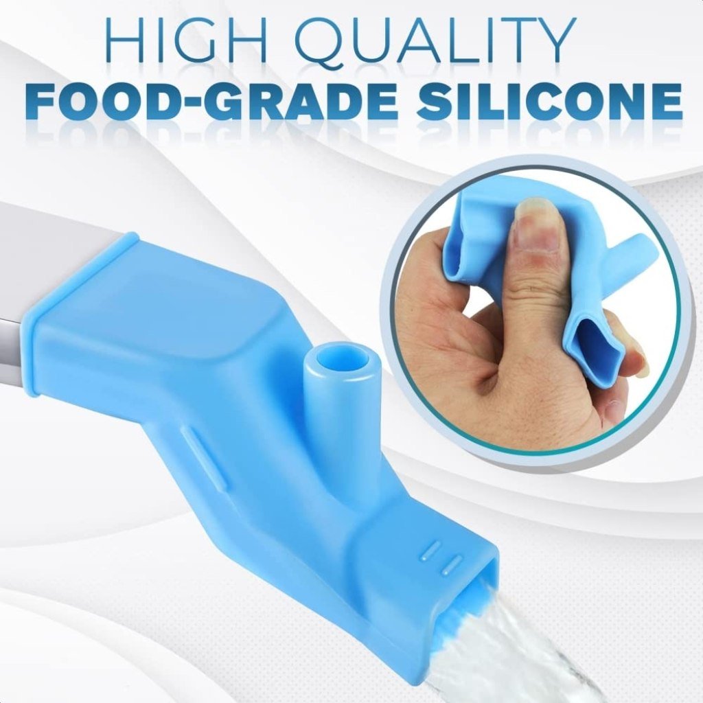 2-in-1 Silicone Faucet Extender for Kids & Bathroom Sink Water Saving Tap Extension