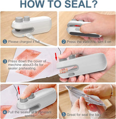 2-in-1 USB Rechargeable Mini Sealer & Cutter – Portable Food & Snack Sealer