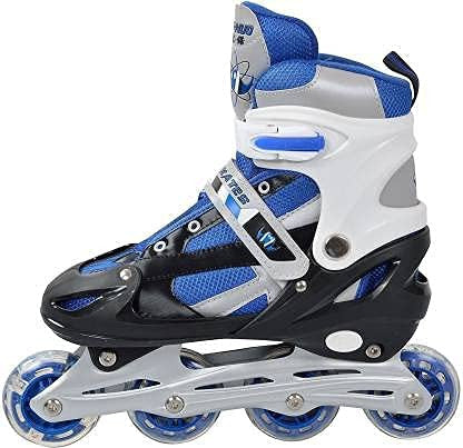 Blue LED Light-Up Inline Skates for Kids and Adults