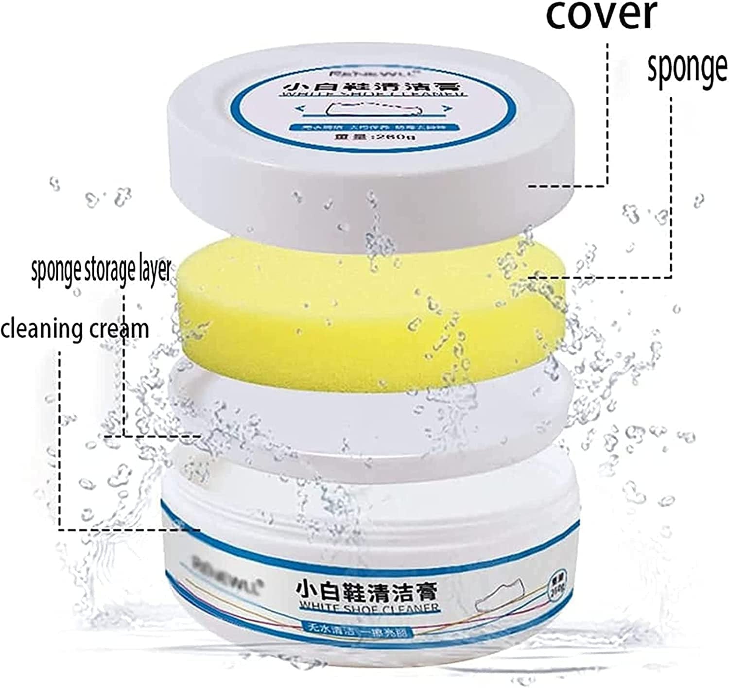 White Shoe Cleaning Cream for Stain Removal and Whitening
