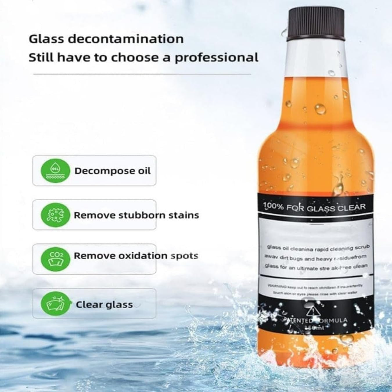 Car Glass Oil & Water Spot Remover - Windshield & Surface Cleaner