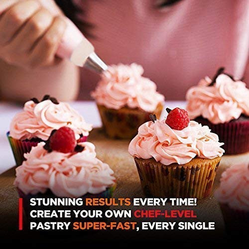 Cake Decorating Set 15 Pcs with Steel Nozzles Reusable Icing Tips