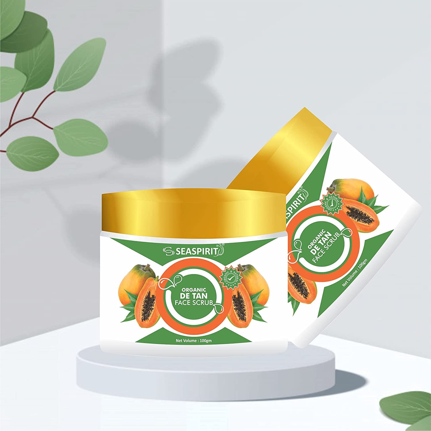 Papaya & Pomegranate Brightening Face Serum with Rejuvenating Scrub