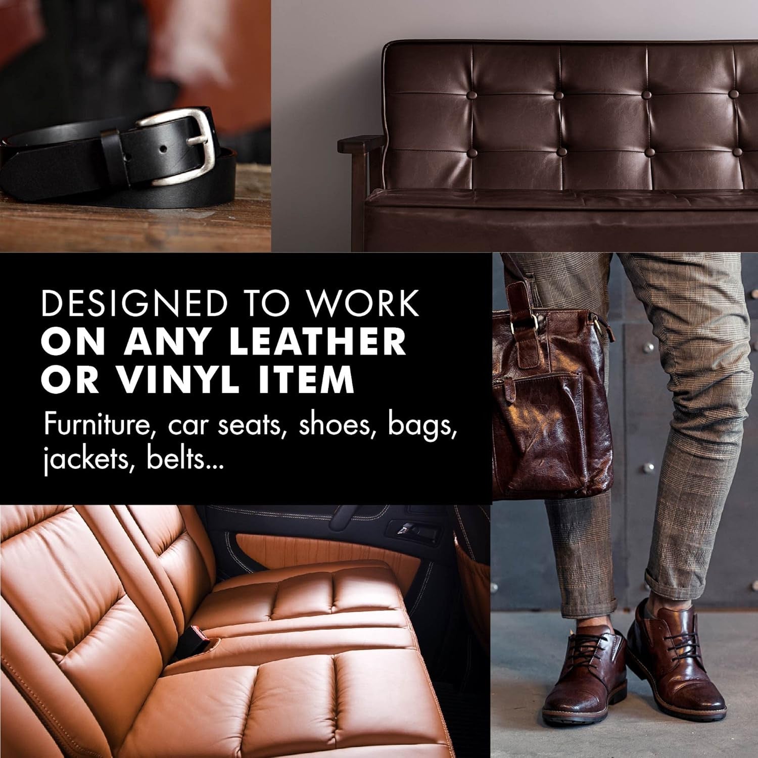 Black Leather Recoloring Balm for Couches and Furniture