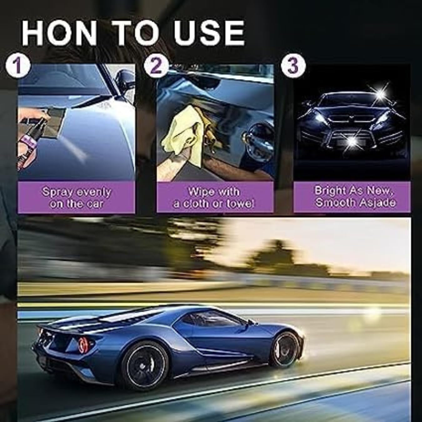 3-in-1 Car Coating Spray: Waterless Wash, Shine & Protection