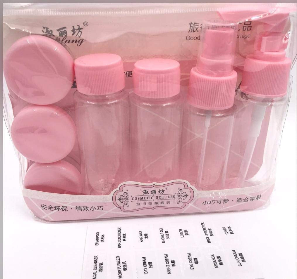7 Pcs Travel Cosmetic Bottles Set for Liquids, Makeup & Toiletries