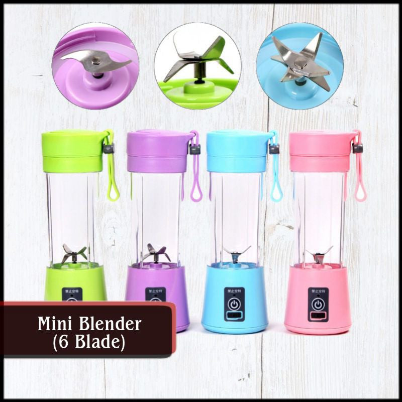 Portable 6-Blade USB Rechargeable Electric Juicer Blender