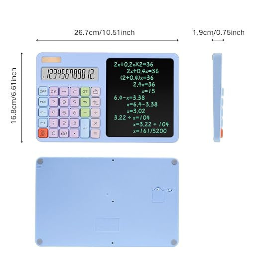 12-Digit LCD Writing Tablet with Notepad & Calculator
