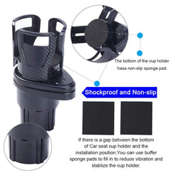 Multifunctional 2-in-1 Car Cup Holder Extender with Phone & Snack Storage