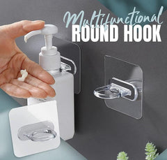 Multi-Functional Transparent Adhesive Wall Hook with Stainless Steel Load Capacity
