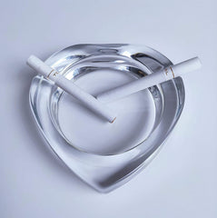 Heart-Shaped Glass Ash Tray for Home & Office Smoking