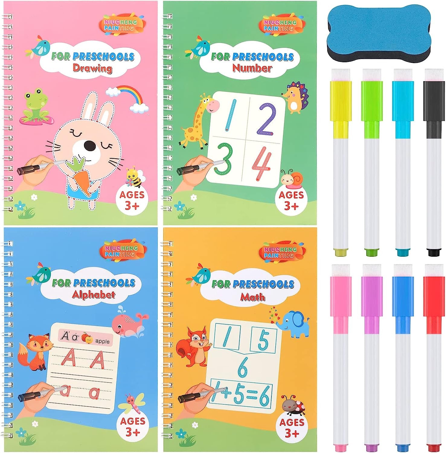 Magic Reusable Kids' Painting & Calligraphy Practice Book Set