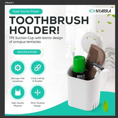 Premium Vacuum Suction Toothbrush Holder for Bathroom Storage
