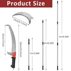Telescopic Stainless Steel Pole Saw with Curved Hooked Blade