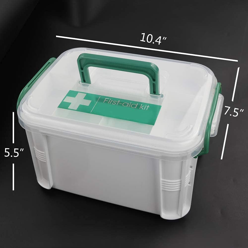 Portable Medical Kit Box with Locking Lid and Handle