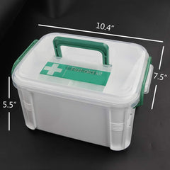 Portable Medical Kit Box with Locking Lid and Handle