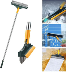 2-in-1 Tile Cleaning Brush with Scraper and Squeegee