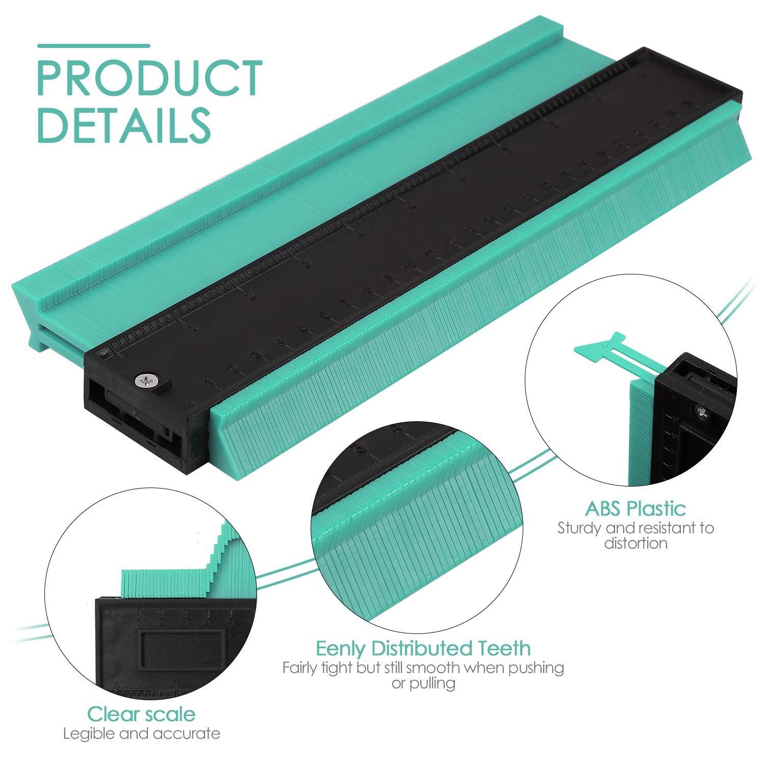10-Inch Plastic Contour Gauge Ruler for Precise DIY & Carpentry Tasks